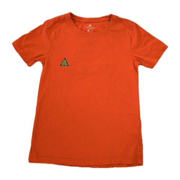 Nike ACG Logo Graphic Crewneck Short Sleeve T-Shirt, Orange, Women's Size XSmall - Picture 1 of 7